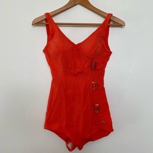 Vintage Coral 50’s / 60’s One Piece Swimsuit